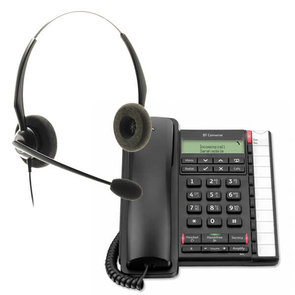 BT Converse 2300 Corded Telephone in Black | Headset Store